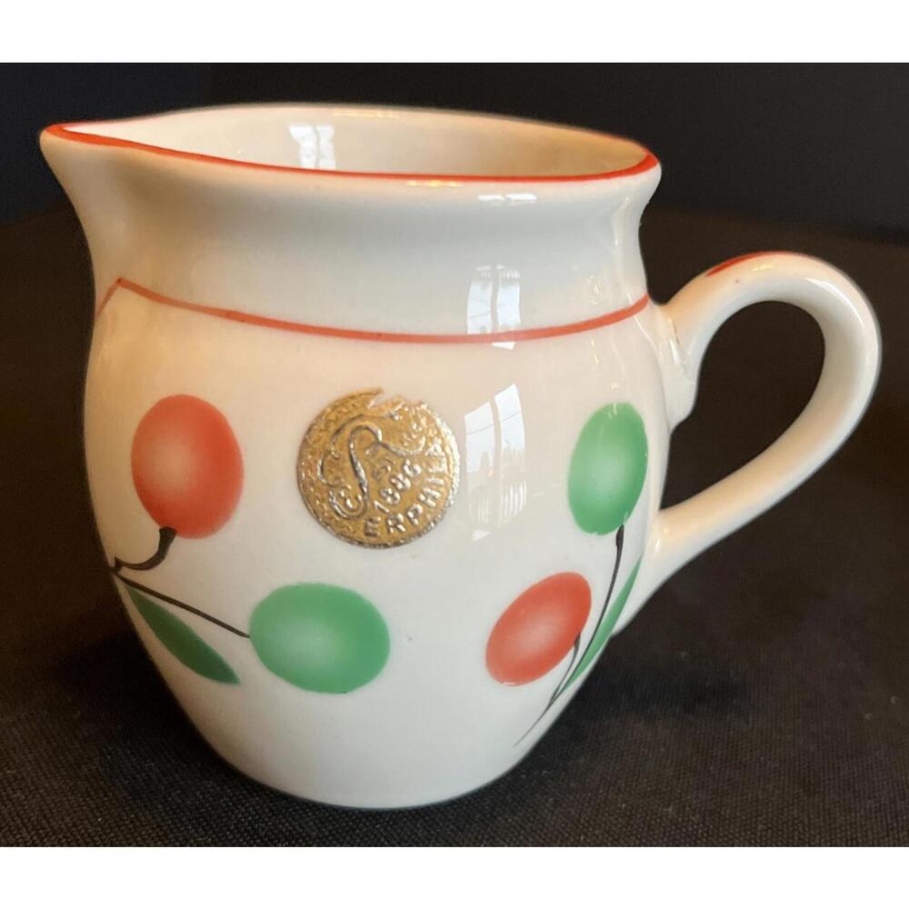 Vintage Country Style, Hand Painted, Miniature Pitcher , Made in Czechoslovakia